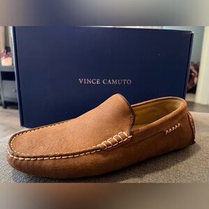 9 Vince Camuto Men's Tan Suede Slip-On Loafer Driving Shoe
